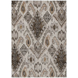 5' X 8' Brown And Beige Moroccan Washable Indoor Outdoor Area Rug