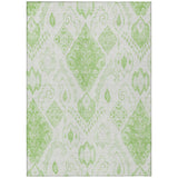 5' X 8' Artichoke Green Mint Green And Ivory Moroccan Washable Indoor Outdoor Area Rug