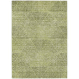 3' X 5' Artichoke Green And Fern Green Geometric Washable Indoor Outdoor Area Rug