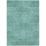5' X 8' Teal Blue And Aqua Geometric Washable Indoor Outdoor Area Rug