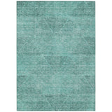 8' X 10' Teal Blue And Aqua Geometric Washable Indoor Outdoor Area Rug