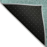 8' X 10' Teal Blue And Aqua Geometric Washable Indoor Outdoor Area Rug
