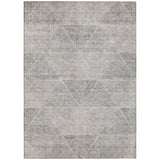3' X 5' Taupe Brown And Ivory Geometric Washable Indoor Outdoor Area Rug