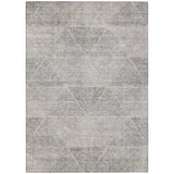 5' X 8' Taupe Brown And Ivory Geometric Washable Indoor Outdoor Area Rug