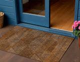 3' X 5' Terra Cotta Copper And Beige Geometric Washable Indoor Outdoor Area Rug