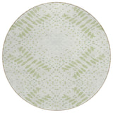 8' Artichoke Green And Fern Green Round Floral Washable Indoor Outdoor Area Rug