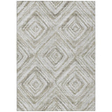 8' X 10' Beige Taupe And Ivory Geometric Washable Indoor Outdoor Area Rug