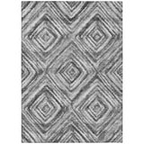 8' X 10' Gray Silver And Ivory Geometric Washable Indoor Outdoor Area Rug