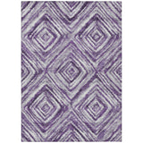 8' X 10' Purple Lavender And Gray Geometric Washable Indoor Outdoor Area Rug