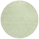 8' Artichoke Green And Mint Green Round Floral Washable Indoor Outdoor Area Rug