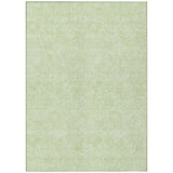 8' X 10' Artichoke Green And Mint Green Floral Washable Indoor Outdoor Area Rug