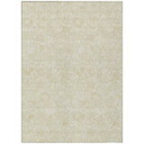 5' X 8' Ivory And Beige Floral Washable Indoor Outdoor Area Rug