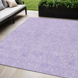5' X 8' Lilac And Purple Floral Washable Indoor Outdoor Area Rug