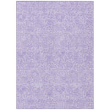8' X 10' Lilac And Purple Floral Washable Indoor Outdoor Area Rug