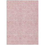 5' X 8' Pink And Red Floral Washable Indoor Outdoor Area Rug