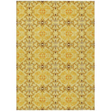 8' X 10' Orange Copper And Gold Medallion Washable Indoor Outdoor Area Rug