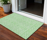 3' X 5' Lime Green And Green Medallion Washable Indoor Outdoor Area Rug