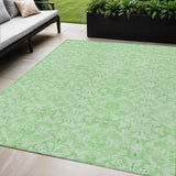 5' X 8' Lime Green And Green Medallion Washable Indoor Outdoor Area Rug