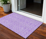 3' X 5' Lavender And Purple Medallion Washable Indoor Outdoor Area Rug
