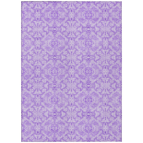 3' X 5' Lavender And Purple Medallion Washable Indoor Outdoor Area Rug