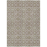 3' X 5' Brown Beige And Taupe Medallion Washable Indoor Outdoor Area Rug