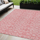 5' X 8' Pink And Blush Medallion Washable Indoor Outdoor Area Rug