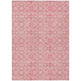 8' X 10' Pink And Blush Medallion Washable Indoor Outdoor Area Rug