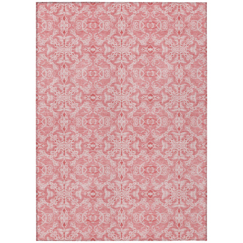 8' X 10' Pink And Blush Medallion Washable Indoor Outdoor Area Rug