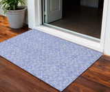 3' X 5' Sky Blue And Denim Blue Medallion Washable Indoor Outdoor Area Rug