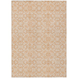 5' X 8' Salmon And Beige Medallion Washable Indoor Outdoor Area Rug