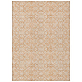 8' X 10' Salmon And Beige Medallion Washable Indoor Outdoor Area Rug