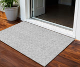 3' X 5' Silver And Gray Medallion Washable Indoor Outdoor Area Rug