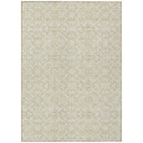 5' X 8' Tan And Beige Medallion Washable Indoor Outdoor Area Rug