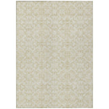 8' X 10' Tan And Beige Medallion Washable Indoor Outdoor Area Rug