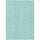 3' X 5' Turquoise And Teal Blue Medallion Washable Indoor Outdoor Area Rug
