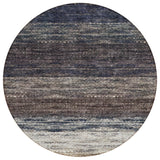 8' Beige Ivory And Brown Round Ombre Washable Indoor Outdoor Area Rug