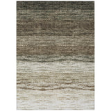 3' X 5' Brown Beige And Tan Ombre Washable Indoor Outdoor Area Rug
