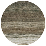 8' Brown Beige And Tan Round Ombre Washable Indoor Outdoor Area Rug