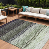8' X 10' Green Ivory And Purple Ombre Washable Indoor Outdoor Area Rug