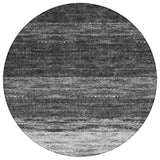 8' Gray Silver And Ivory Round Ombre Washable Indoor Outdoor Area Rug
