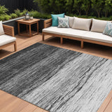 8' X 10' Gray Silver And Ivory Ombre Washable Indoor Outdoor Area Rug