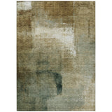 5' X 8' Brown Beige And Ivory Abstract Washable Indoor Outdoor Area Rug