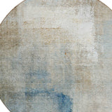 8' Taupe Beige And Ivory Round Abstract Washable Indoor Outdoor Area Rug