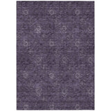 5' X 8' Eggplant And Purple Floral Washable Indoor Outdoor Area Rug