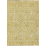 5' X 8' Gold And Ivory Floral Washable Indoor Outdoor Area Rug