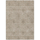 5' X 8' Khaki Beige And Tan Floral Washable Indoor Outdoor Area Rug