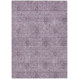 5' X 8' Plum And Purple Floral Washable Indoor Outdoor Area Rug