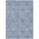 5' X 8' Sky Blue And Blue Floral Washable Indoor Outdoor Area Rug