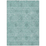 3' X 5' Teal Blue And Ivory Floral Washable Indoor Outdoor Area Rug