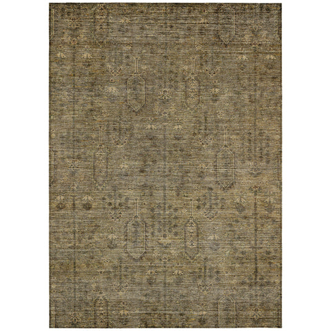 5' X 8' Brown And Beige Southwestern Washable Indoor Outdoor Area Rug